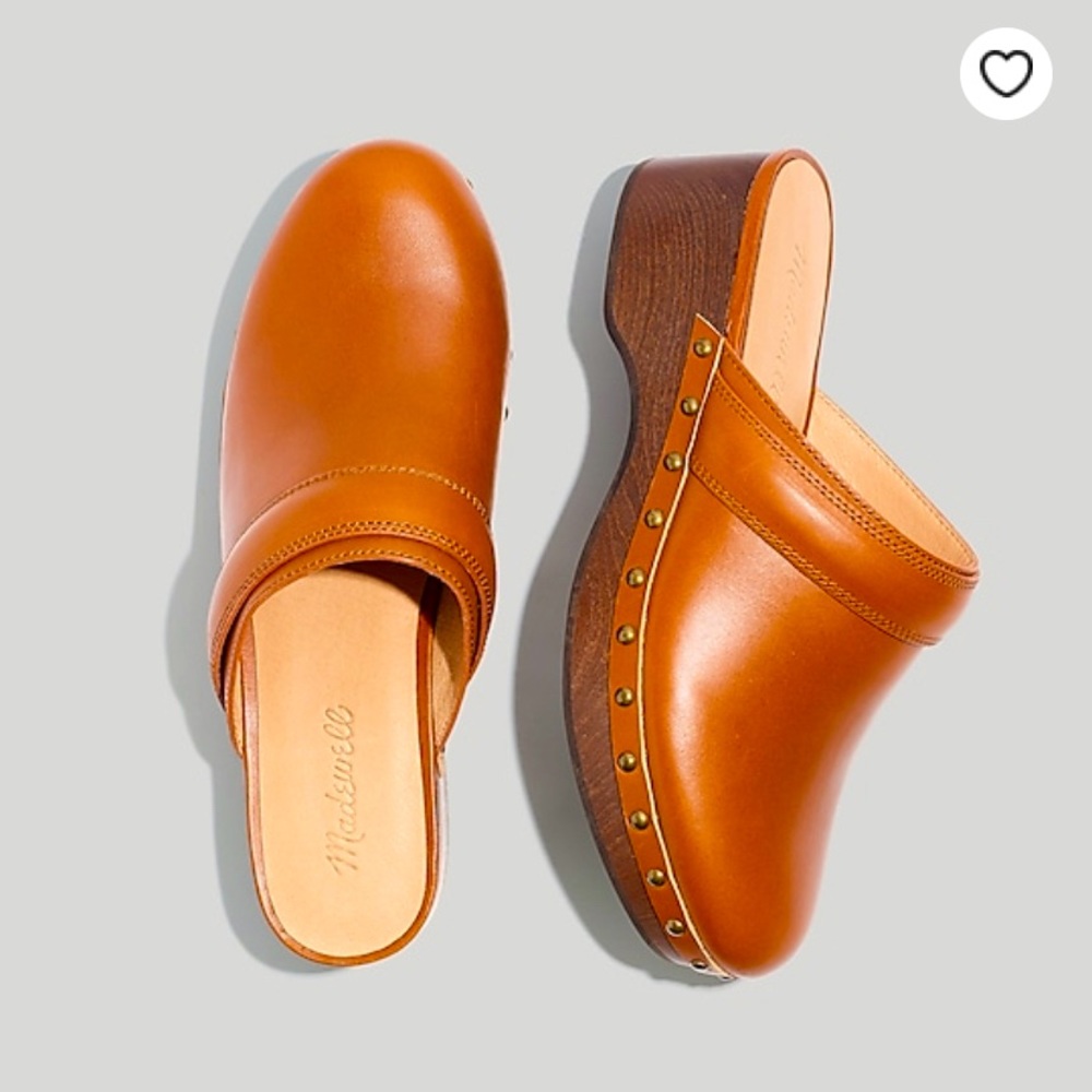 EUC Madewell Cecily Clog in oiled leather, size 9.5, English Saddle